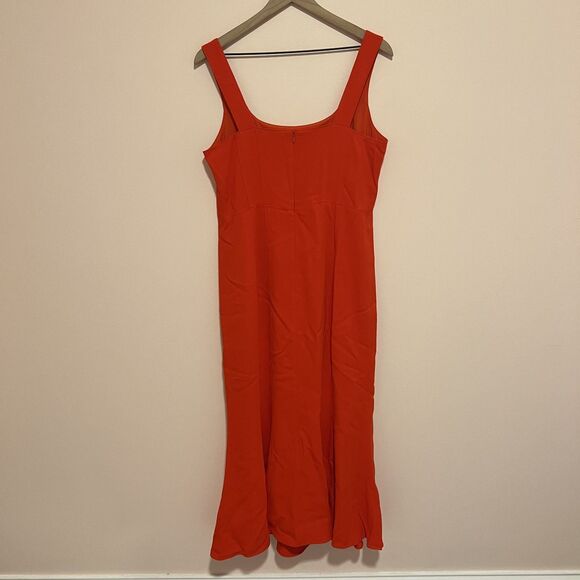 Veronica Beard Gloria Fluted Stretch-Crepe Midi Dress Red Size 10 - Picture 2 of 9